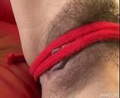 Suzuka plays with her sweet pussy with a red nylon rope as she moans and groans from doremon fuck suzuka sex hot vedioa