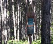 Spunky Blonde Teen Plays with Herself in the Forest from mini top model belankazar