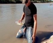 Getting caught public pissing in jeans on the Rio Grande from @pv