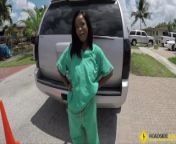 Roadside - ebony chick fucks her mechanic so he will fix her car asap from black women xxx
