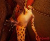 Leopard girl fucks monster cock in furry sex from Wild life from uncensored hentai outdoor