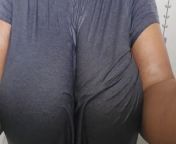 Big boobs & Fat nipples in wet T shirt from ebony milking breast