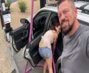 Girl at Car Wash Gives Jamie Stone a Blowjob from slave suitcase