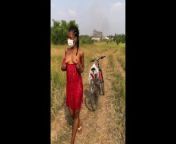 The farmer’s daughter riding naked on a bicycle and masturbate in the road on a hot sunny day from farmer s