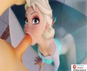 Elsa Do Hot Blowjob In Castle | Uncensored Cartoon Hentai Frozen 4k 60fps from disney porn sex