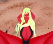 Scanty Daemon Gives You a Footjob At The Beach! Panty and Stocking With Garterbelt Feet POV from karige loga
