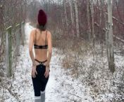 Wife gets huge public double creampie in snow storm from husband and friend Sloppy seconds from actress sox