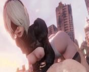 Sweet 2B having sex with you . Nier Automata from 2b and 9s having fun futa