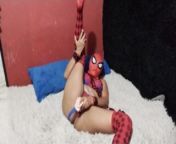 The spider girl play with dildo y plug anal medias ands lingerie from dragon ball hot comic