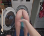 Stepmom got stuck in the washing machine homemade fisting with various toys from hot cartoon com