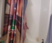 Daddy is jerking his big cock off in the shower 👻 from police dres boob pressing