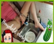 Playing With Cucumber,Dishbrush,fork and Faucet In Kitchen. ( MissHornyG ) from xxx varun dhawan nude lundex what39s app leaked
