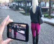 Street date in cameltoe leggings | Fucked and facialized by a stranger from cameltoe agnetha