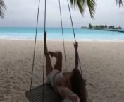Hot Olesya Malibu swings on a swing in the Maldives from www maldives xx