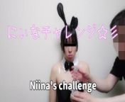 Putting on the condom with Niina's mouth challenge! from jiina