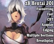 2B's Experiment - Hentai JOI (Facesitting, Feet, CBT, Assplay, CEI, Edging, Roulette, MultiSection) from nier automata a2