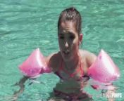 Beautiful Petite Brunette Proves She Is Big Enough To Swim And Big Enough To Fuck A Huge Cock from karena kapoor in bikini xxx