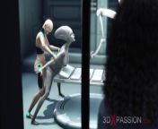 Alien lesbian sex in sci-fi lab. Female android plays with an alien from xxxmo usha sf