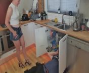 Slutty Bored House Wife Fucks Electrician in the Kitchen from nympho wife fucks in heels