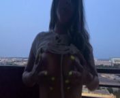 Everyone downstairs could see her dance and suck his dick from the patio! Instagram@live.freely69 from keat witlest