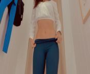 Trying on gym wear in the dressing room Part 1 from pakistani viral video of actress