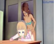 Sakura and Umiko Ahagon have intense futanari sex in their workroom. - New Game! Hentai from umiko nked