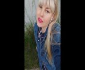 Squirt on the street from masturbation in the street