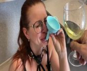Girl is Poured into her Mouth through a Funnel with her Own Piss from riding fuck
