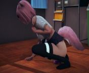 Neko schoolgirl masturbates with a pink dildo from neko nudectress anuradha se