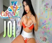Sexy Brazilian doll giving the hottest jerk off instructions in the carnaval party mood from sexy desi bikini model in