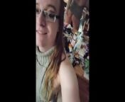 Cute trans girl redhead in sweater a teases and plays from vks