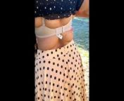 Sexy Indian Girl changes her dress - flashes her bra and back cleavage from indian girl change pad