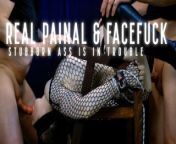 Painal & FaceFuck Fantasy - Stuborn little Ass is Painfully fucked while a dick is deep in her mouth from cunt little