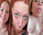 POV action with a pale British redhead from shaved head blowjob