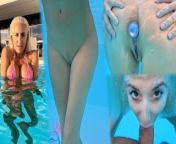 Underwater Wet and Wild Fun: Hot Milf Gives Blowjob and Gets Banged in the Pool with Open Eyes from underwater fun