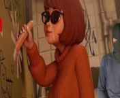 Velma Bathroom solo blowjob cums cartoon from doo hee