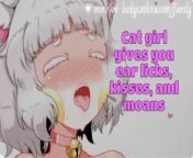 Erotic ASMR Cat Girl Gives You Breathy Kisses, Ear Licks, and Moans from ladybarber male armpit shave by straight razor 3gp video com