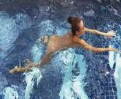 Risky NAKED SWIM at Hotel Public Pool from swim