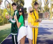 Tennis Game With Slut Stepmoms Leads To Foursome Fuckfest Orgy - Kenzie Taylor & Mona Azar - MomSwap from tennie