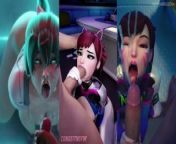 Overwatch D.va and Kiriko Compilation (3D SFM) pt3 from limule tempeste opening
