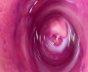 Camera deep inside Mia's tight vagina, the creamiest pussy ever from closeup inside pussy