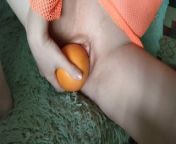 Cool grapefruit gives cunnilingus to my smooth hot pussy from nyoka xxxw 89